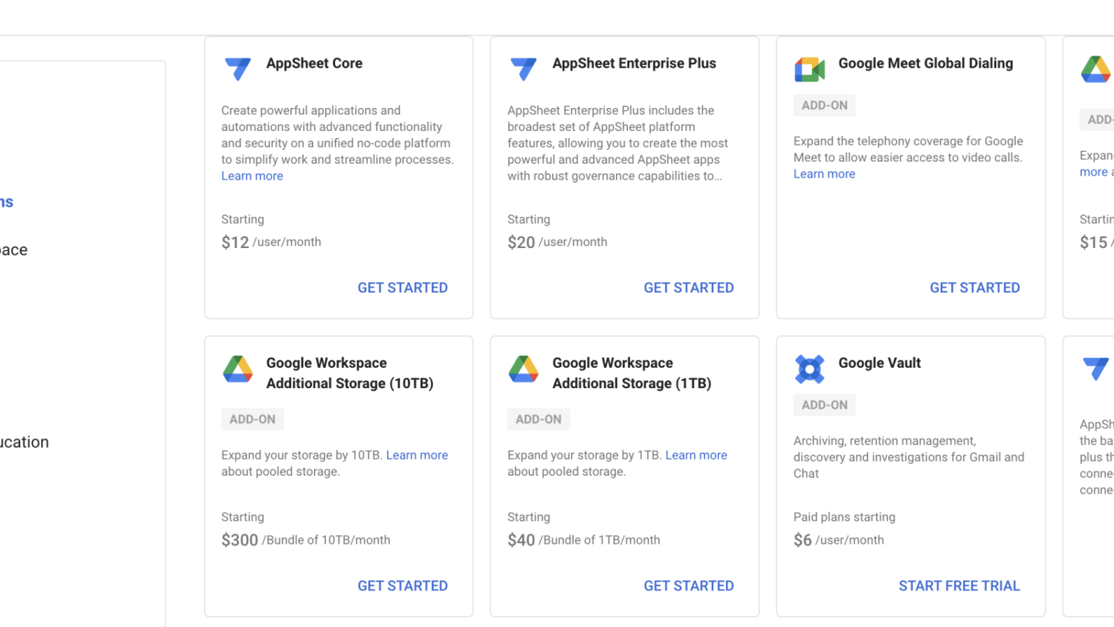 Mua trực tiếp gói dung lượng bổ sung vào bộ nhớ người dùng (100GB, 1TB, 10TB) của Google Workspace thông các đại lý.